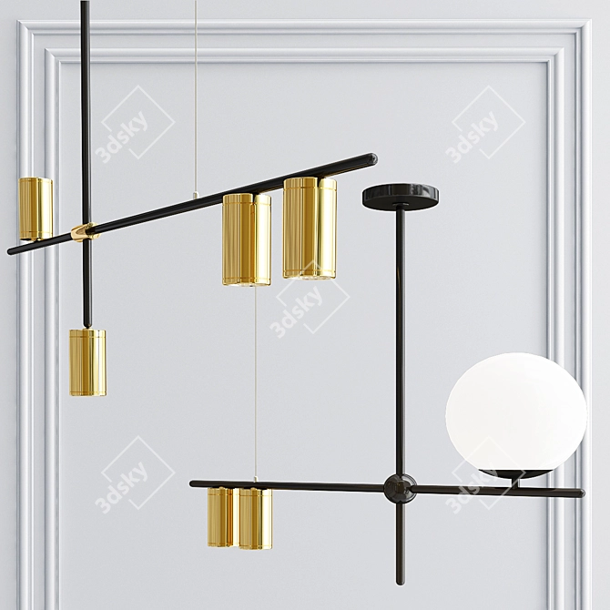 Sleek and Stylish Pendant Lights 3D model image 2