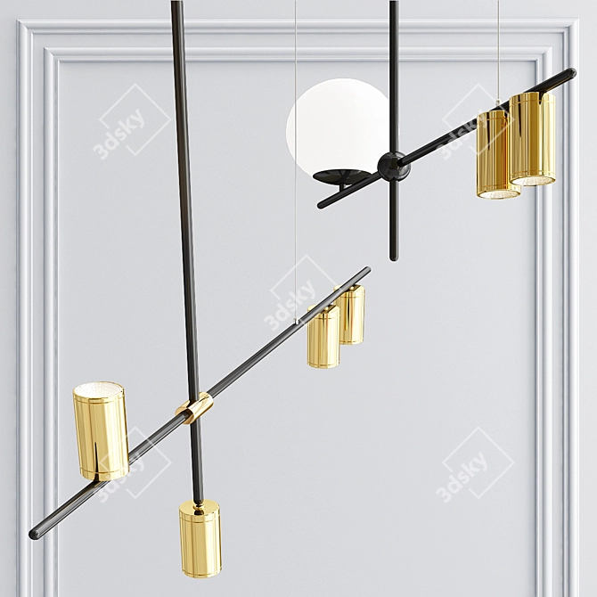 Sleek and Stylish Pendant Lights 3D model image 3