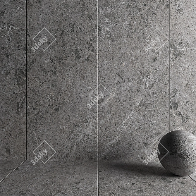 Satira Gray Stone Wall Tiles 3D model image 3