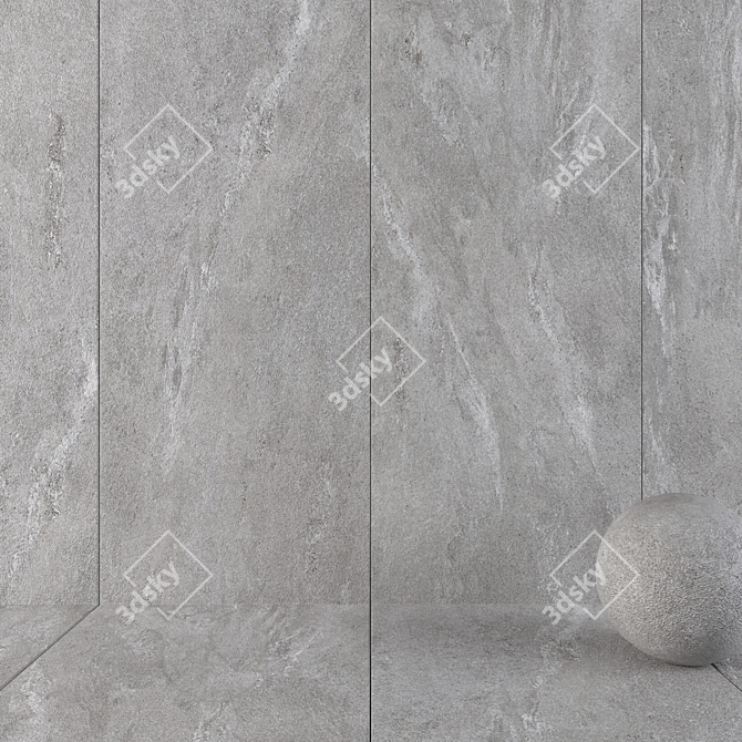 Tierra Gray Stone Wall Tiles 3D model image 1