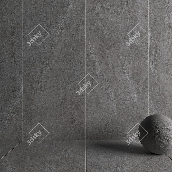 Tierra Gray Stone Wall Tiles 3D model image 3