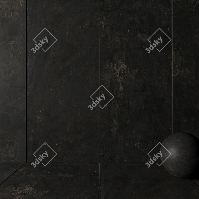 Troia Black Stone Wall Tiles: Versatile & High-Quality 3D model image 2