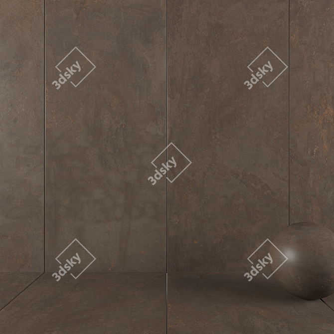 Troia Brown Stone Wall Tiles: Multi-Texture, High Definition, No Plug-In 3D model image 1