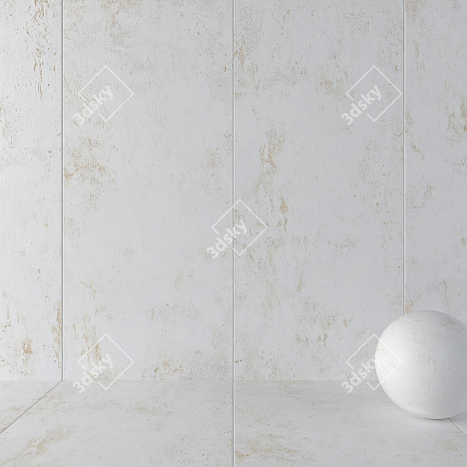 Elegant Troia White Stone Wall Tiles 3D model image 1