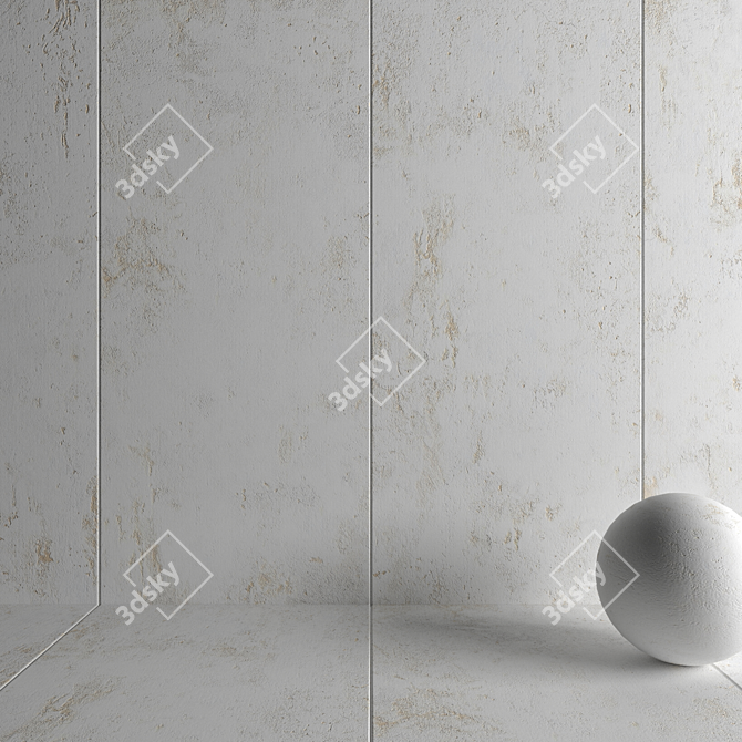 Elegant Troia White Stone Wall Tiles 3D model image 3