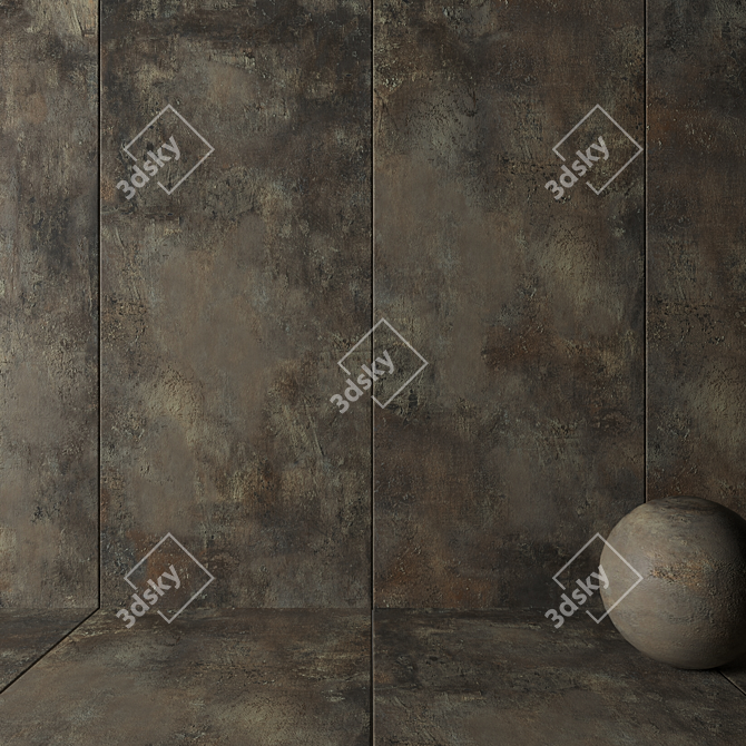 Underground Brown Stone Wall Tiles 3D model image 2