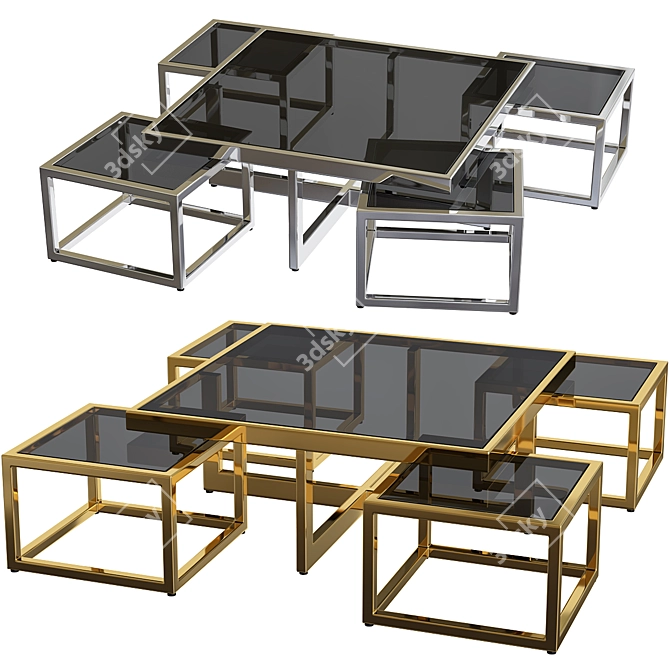 Elegant Monogram Coffee Table 3D model image 1