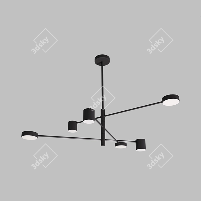 MJ WINK 6 - Stylish Black Chandelier 3D model image 1