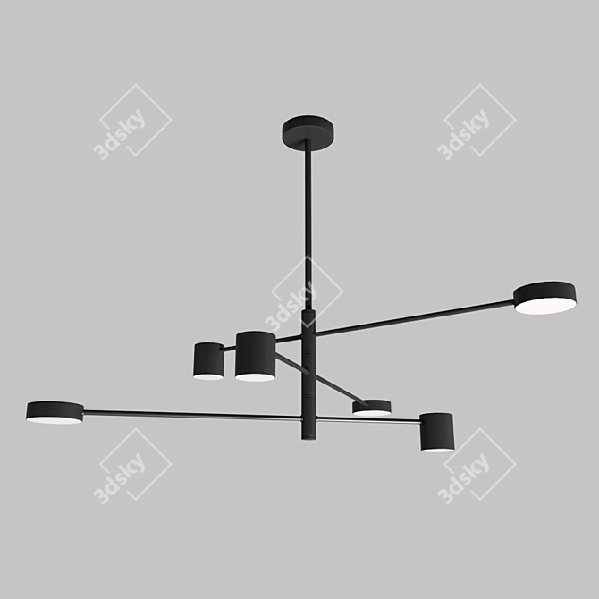 MJ WINK 6 - Stylish Black Chandelier 3D model image 2