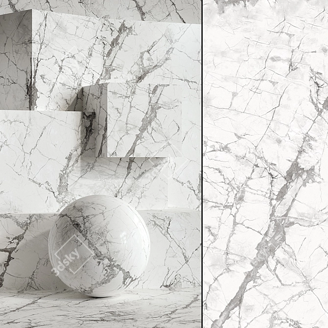 Seamless Invisible Grey Marble 3D model image 1