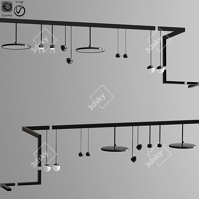 Modern Ceiling Track Lights 3D model image 1