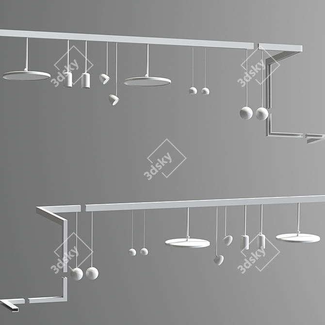 Modern Ceiling Track Lights 3D model image 2