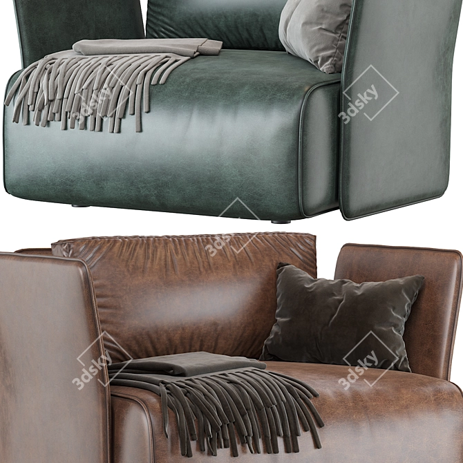 Elegant Smuk Armchair 3D model image 3