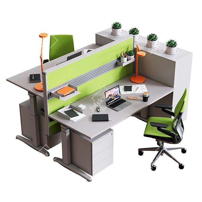 Steelcase Ology Office Table 3D model image 2