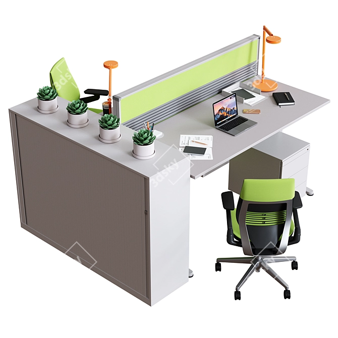 Steelcase Ology Office Table 3D model image 4