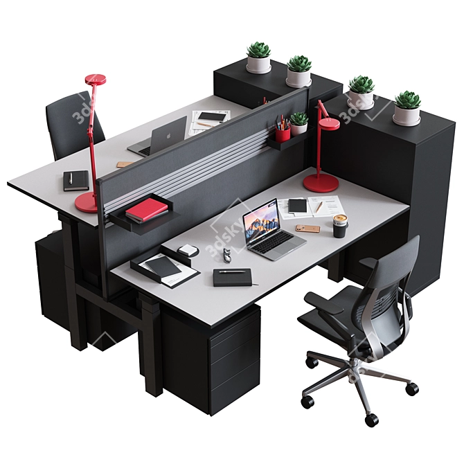 Steelcase Ology Bench - Efficient Office Workstation 3D model image 2