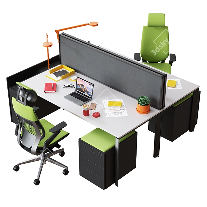 Steelcase FrameOne Office Table 3D model image 3