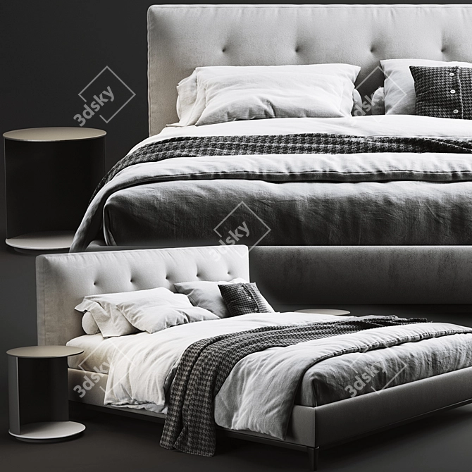 Luxury Minotti Andersen Quilt Bed 3D model image 3