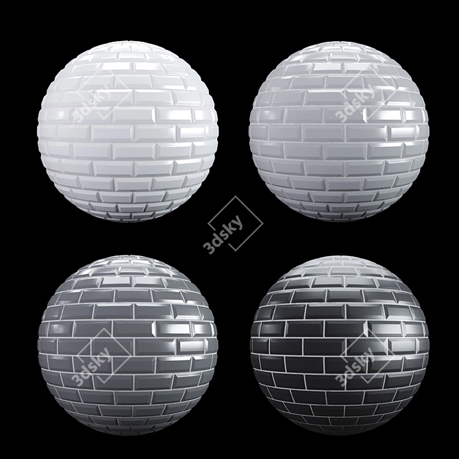 Ceramic Brick Tiles - High-Definition Textures & PBR Material 3D model image 1