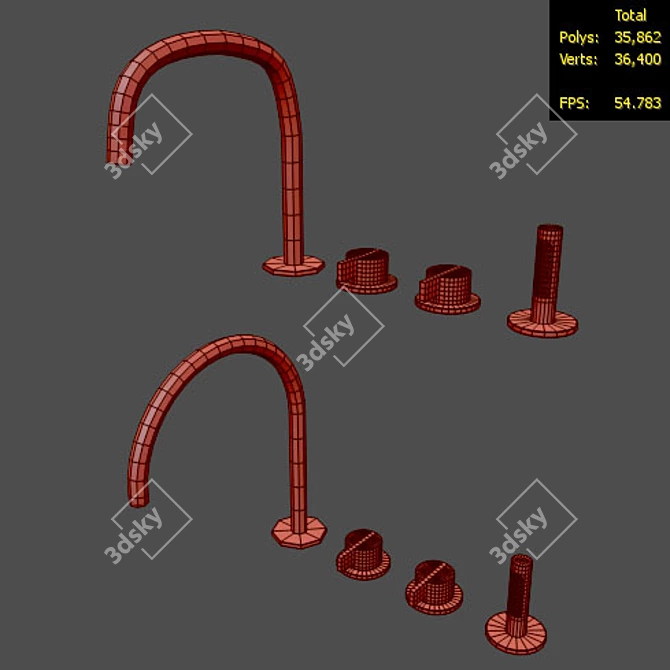 Sleek Bath Faucet: 2015 Design 3D model image 3