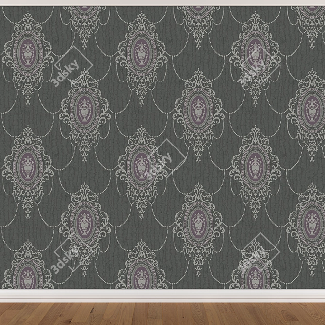 Seamless Wallpaper Set: 3 Colors 3D model image 3