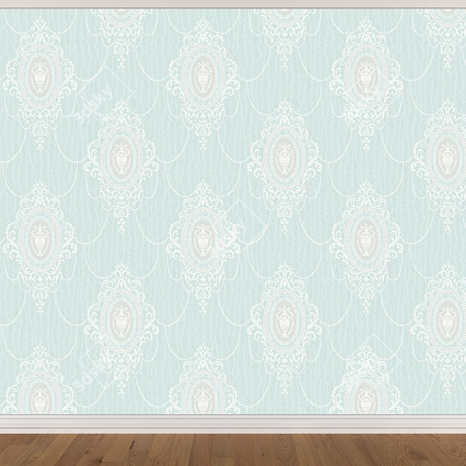 Seamless Wallpaper Set: 3 Colors 3D model image 4