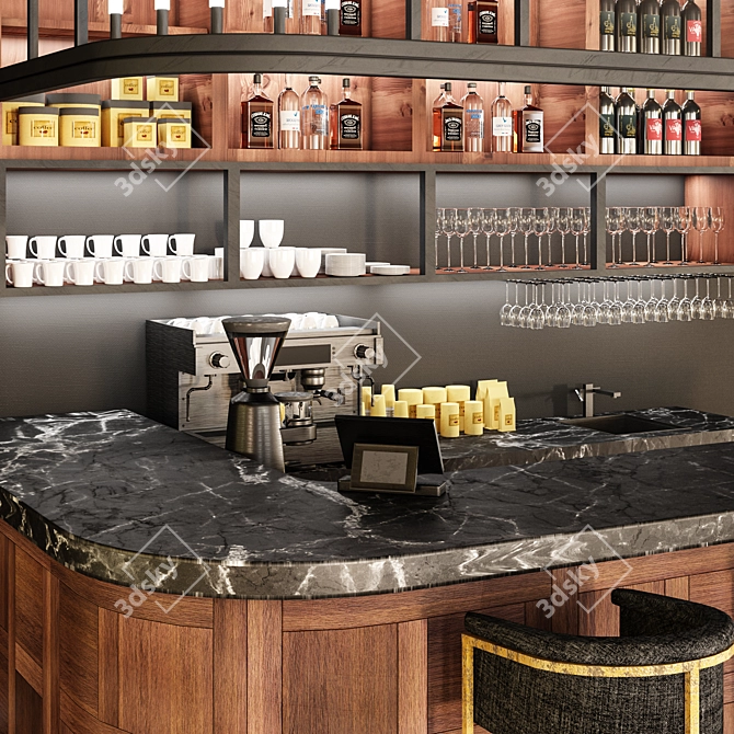 Polys: 149 656 - Stylish Restaurant Bar 3D model image 2