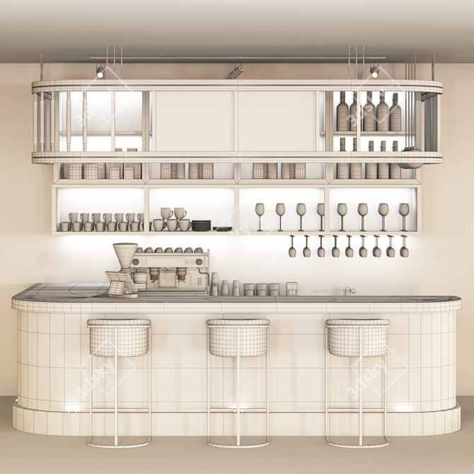 Polys: 149 656 - Stylish Restaurant Bar 3D model image 3