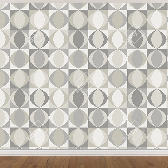 Seamless Wallpaper Set with 3 Textures 3D model image 2