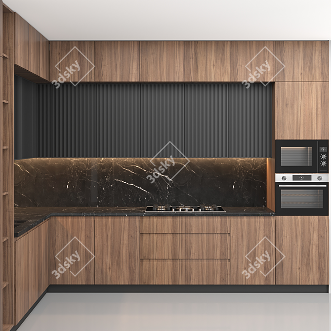 Modern Modifiable Kitchen 3D model image 7