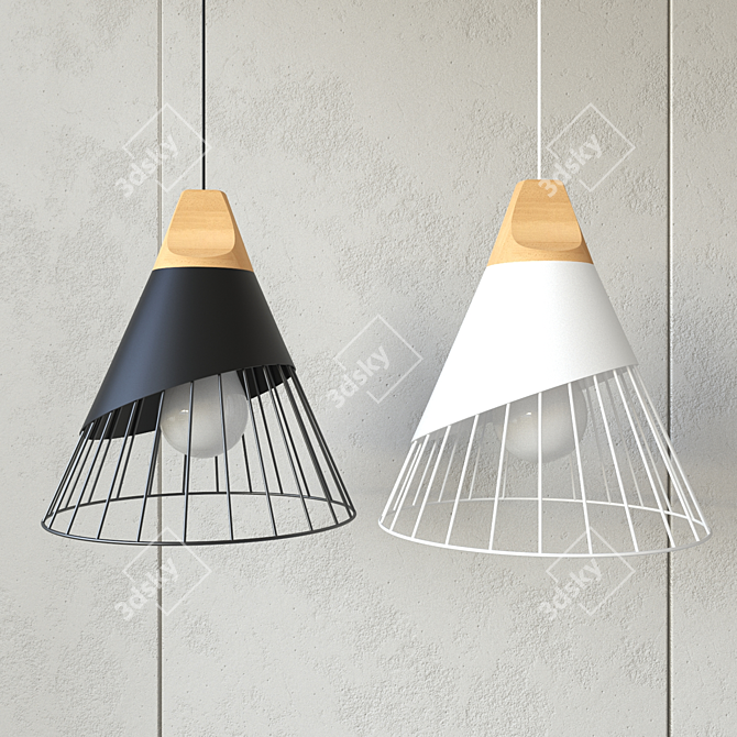 Modern Metal Pendant Lamp 3D model image 1