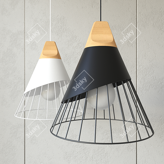 Modern Metal Pendant Lamp 3D model image 2