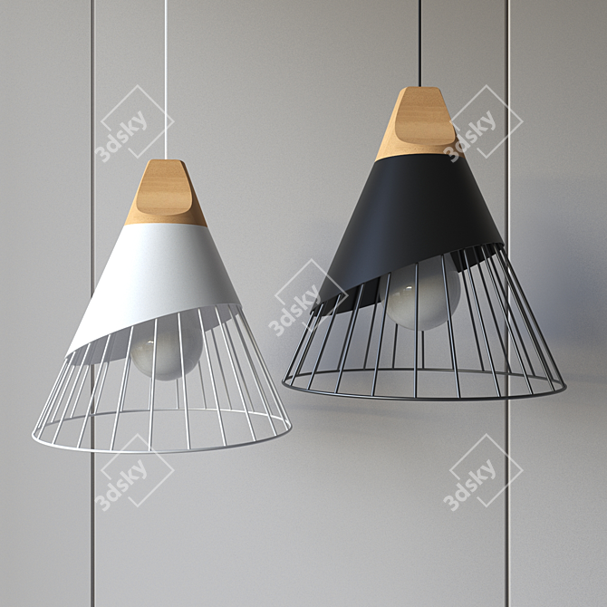 Modern Metal Pendant Lamp 3D model image 5