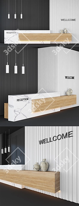 Modern Reception Desk - High Quality, Ready-to-Use 3D model image 2