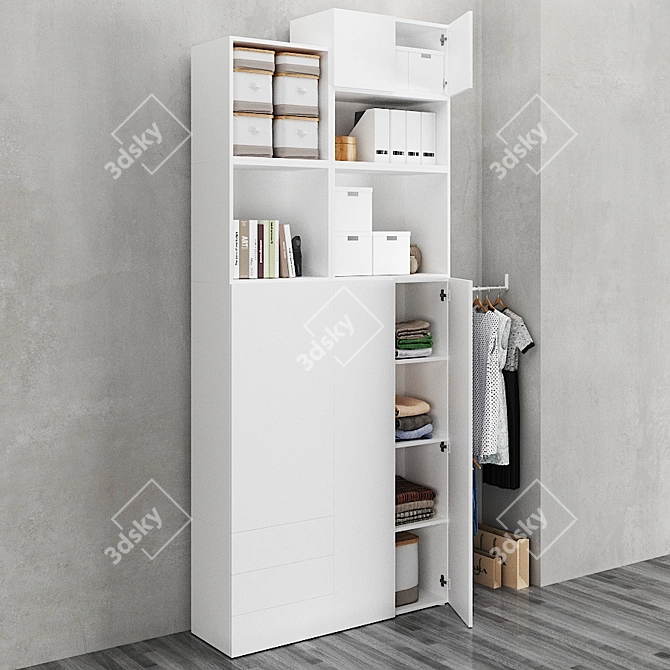 OPHUS Wardrobe | 5 Doors, 3 Drawers 3D model image 2