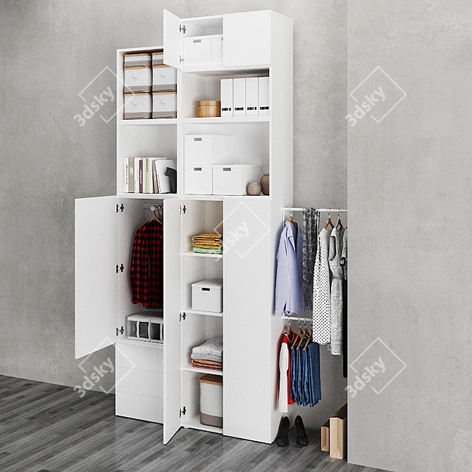 OPHUS Wardrobe | 5 Doors, 3 Drawers 3D model image 3