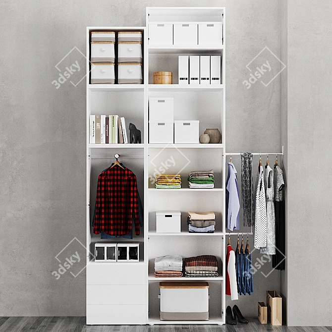 OPHUS Wardrobe | 5 Doors, 3 Drawers 3D model image 4