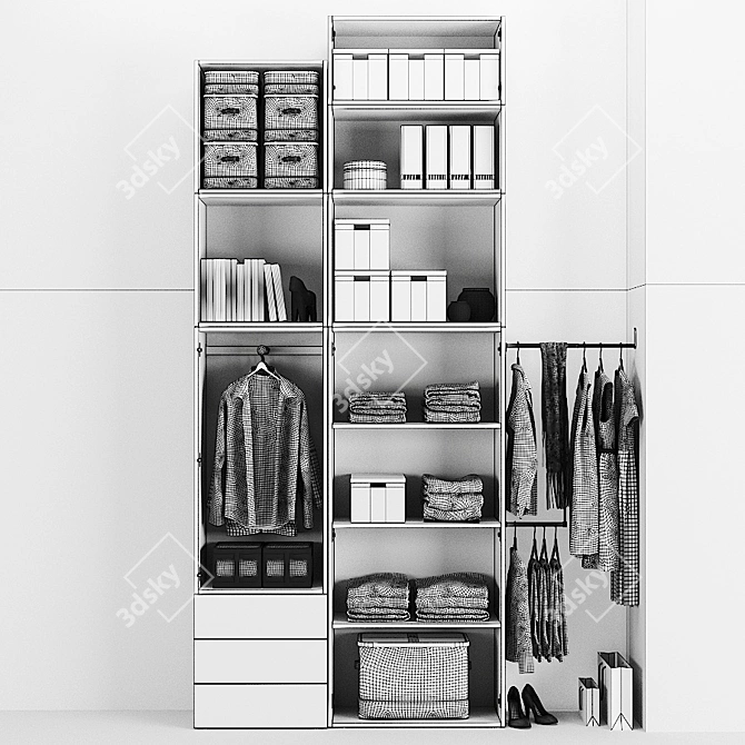 OPHUS Wardrobe | 5 Doors, 3 Drawers 3D model image 5