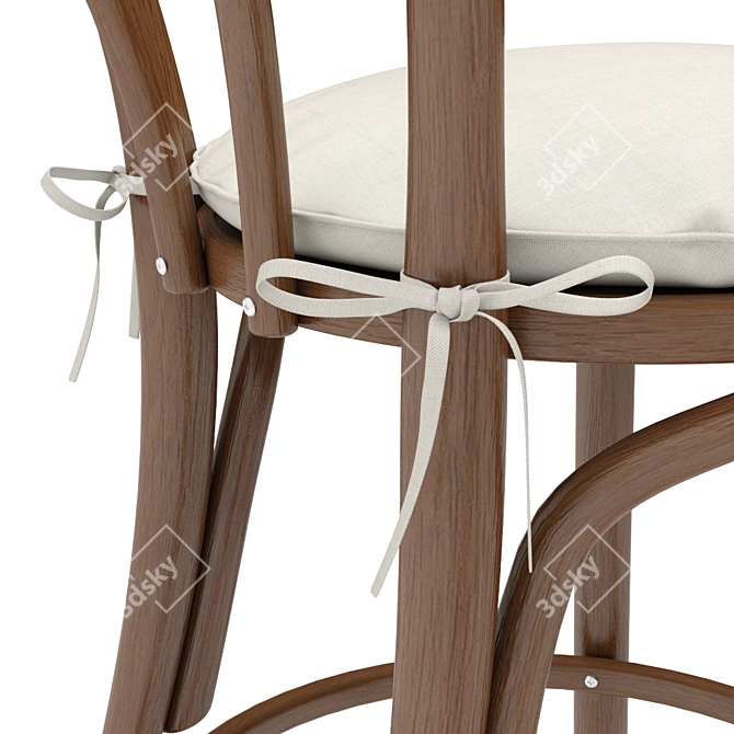 Stylish Vienna Walnut Counter Stool 3D model image 2