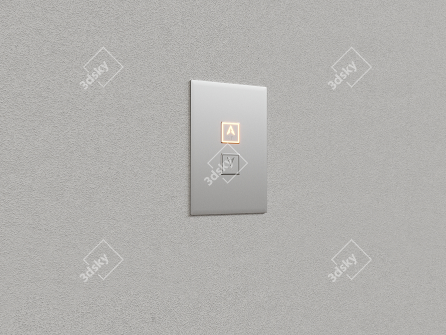 Stainless Steel Elevator Buttons 3D model image 2