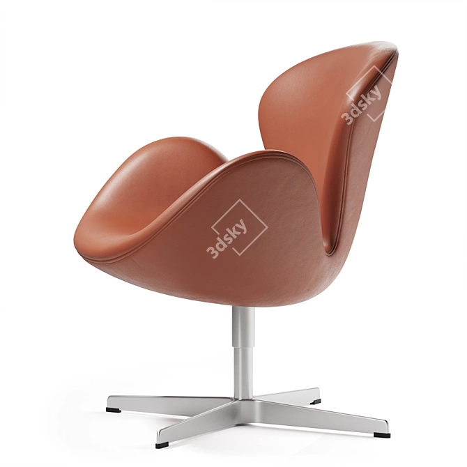 Arne Jacobsen 1958 Leather Swan Chair 3D model image 2