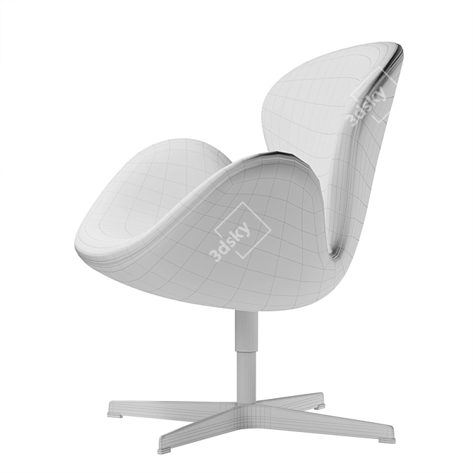 Arne Jacobsen 1958 Leather Swan Chair 3D model image 3