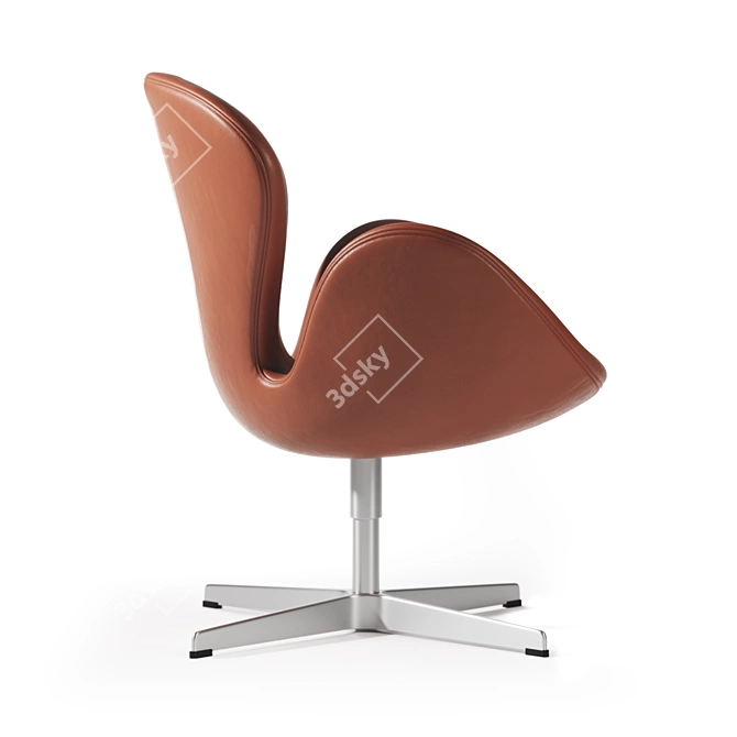 Arne Jacobsen 1958 Leather Swan Chair 3D model image 4