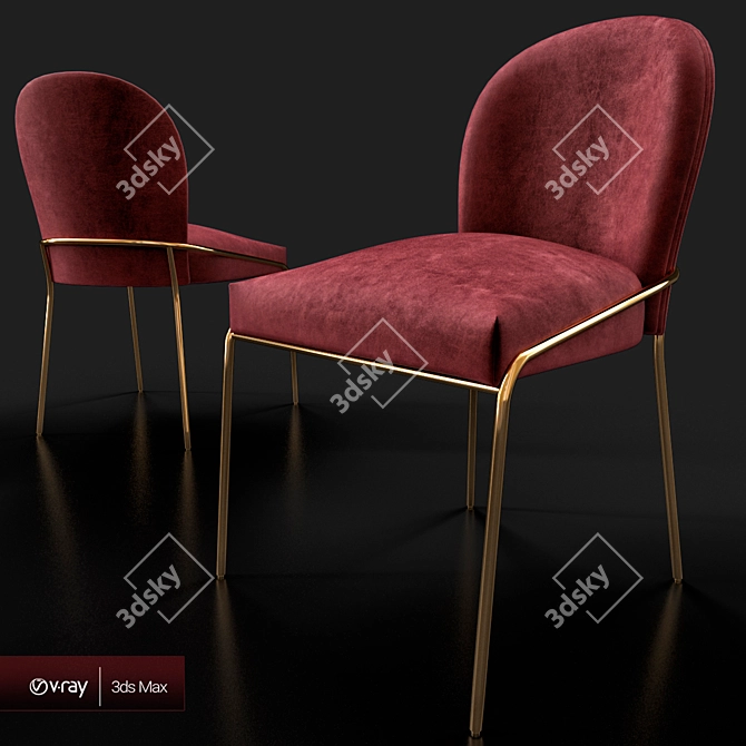 Modern Astrud Dining Chair 3D model image 2