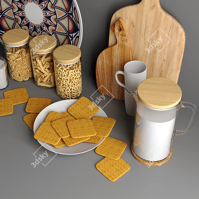 Sleek Kitchen Decor Set 3D model image 4