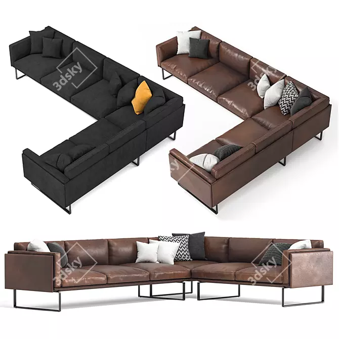Modern Design 8 Corner Sofa 3D model image 3