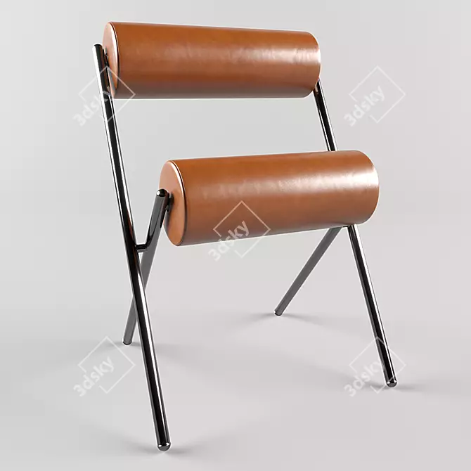 Modern Leather Chair: SANCAL Roll by Mut 3D model image 1