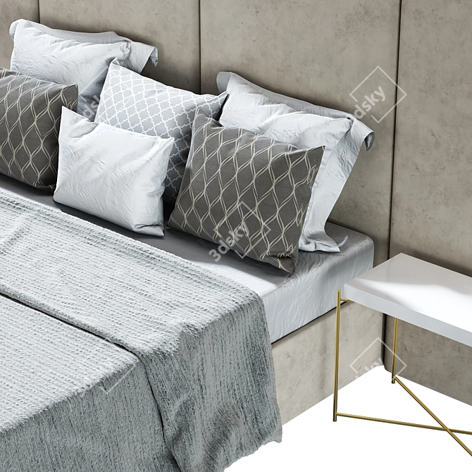 Elegant Alba Bed - Queen Size 3D model image 3