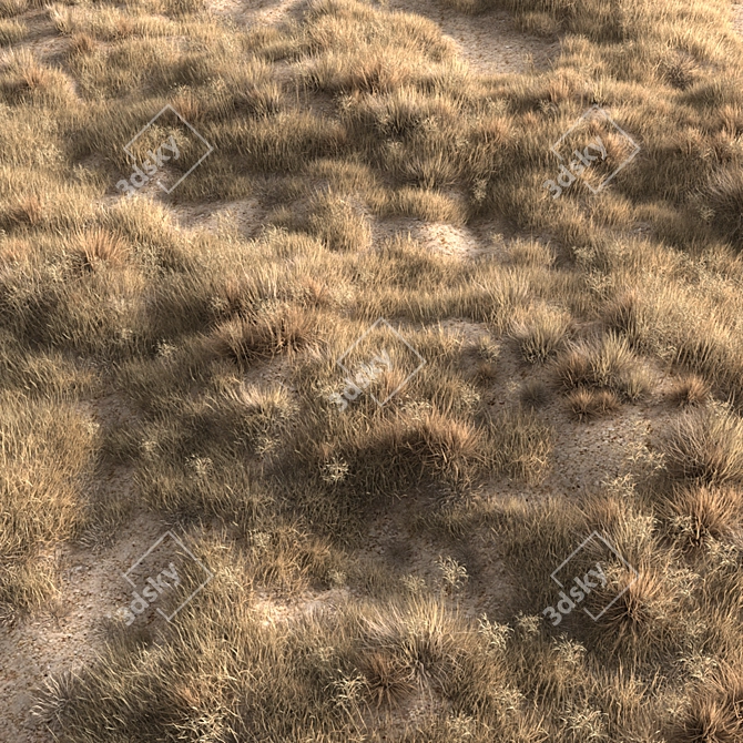  Rustic Dried Grass Bundle 3D model image 3