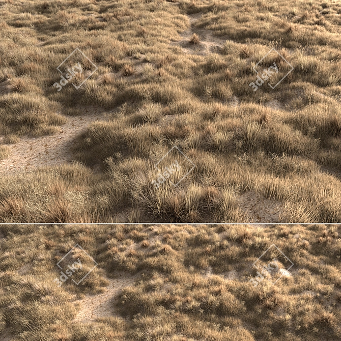  Rustic Dried Grass Bundle 3D model image 6